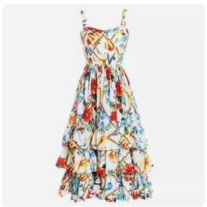 A-line Beach Dress Layered Cake Skirt Ball Gown Women Floral Printed Strapless